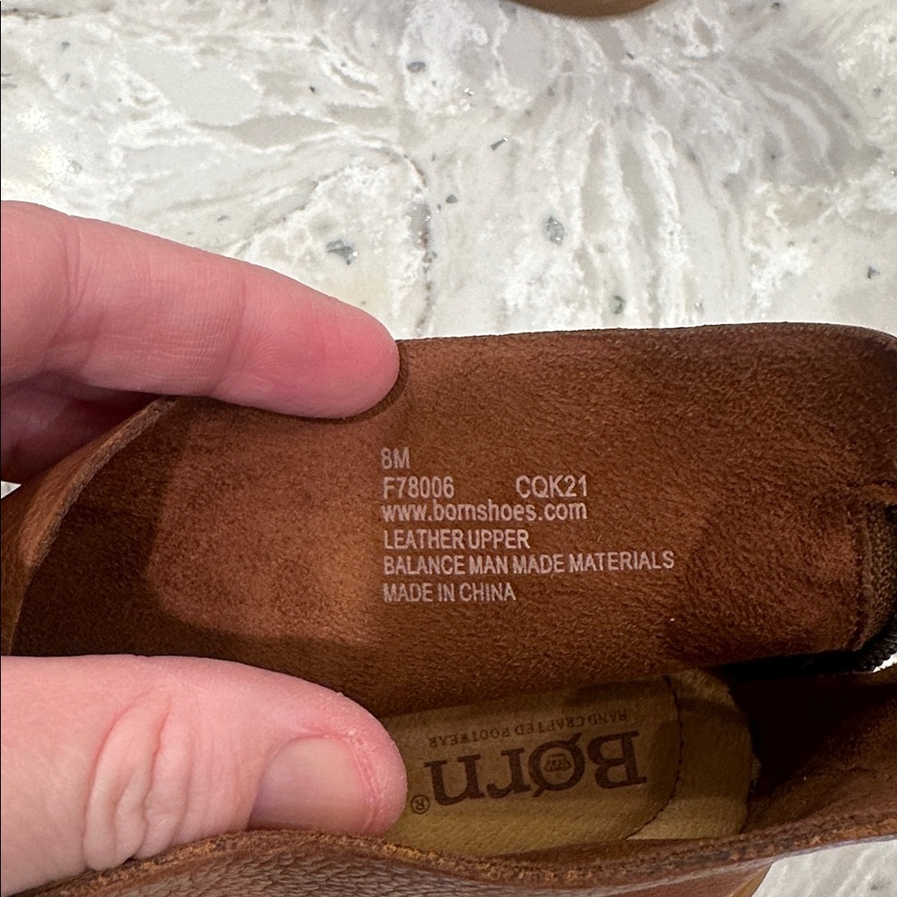 Born Tan Leather Slip-On Sandals - Picture 3 of 6